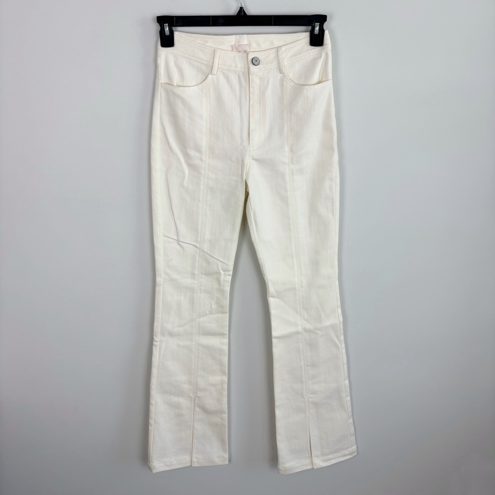 Cinq a Sept Shanis Slit Hem Pants in Gardenia Size 4